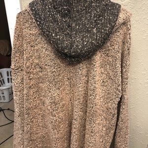 Hooded sweater cardigan